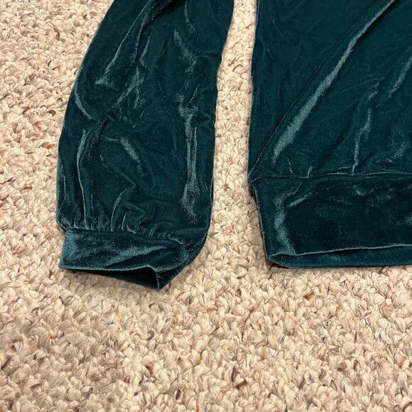 Sweaty Betty Velvet Restore One Shoulder Sweatshirt Sz S Green Holiday - Picture 4 of 7